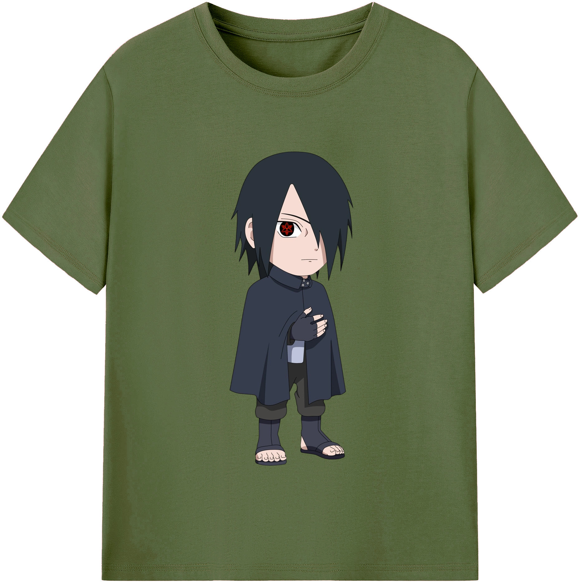 （画像用） NARUTO -ナルト- うちは サスケ Uchiha Sasuke 綿100％半袖Tシャツ（フロントプリント）